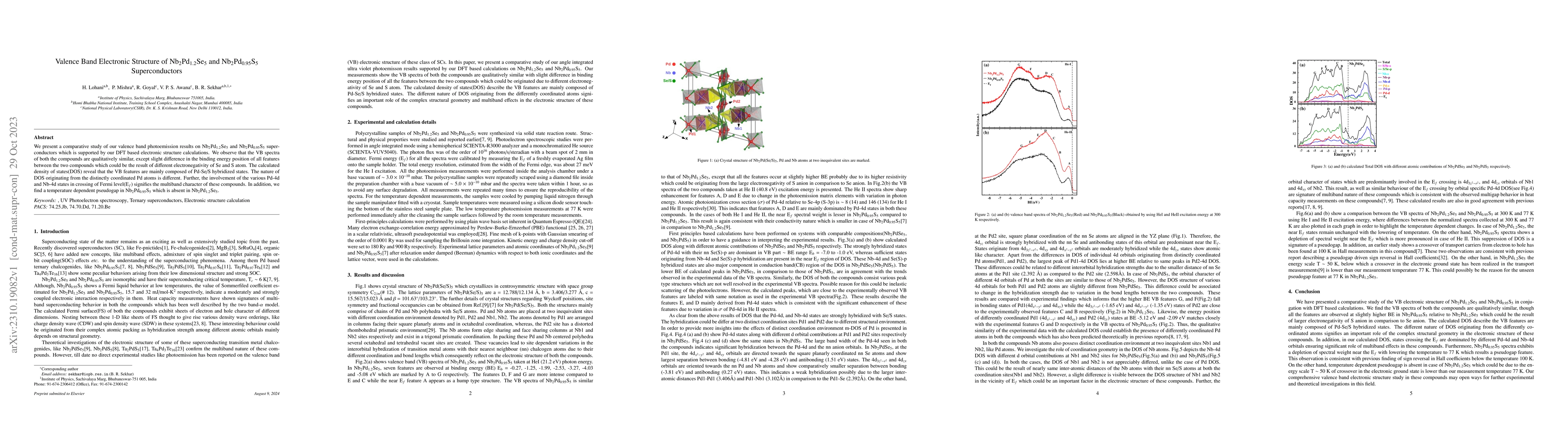 Thumbnail for Valence band electronic structure of Nb2Pd1.2Se5 and Nb2Pd0.95S5
  superconductors