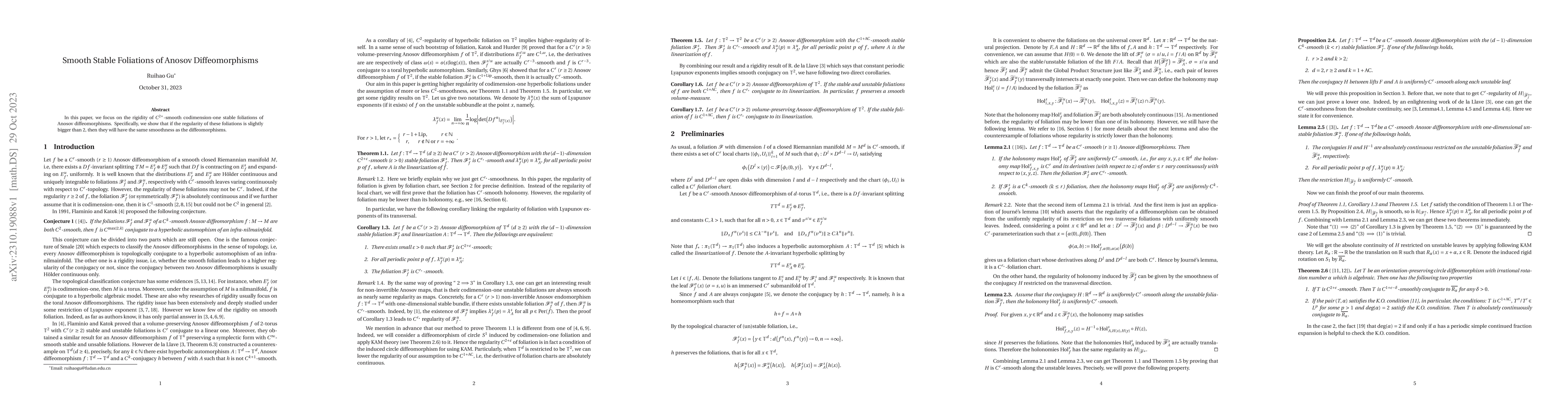 Thumbnail for Smooth Stable Foliations of Anosov Diffeomorphisms