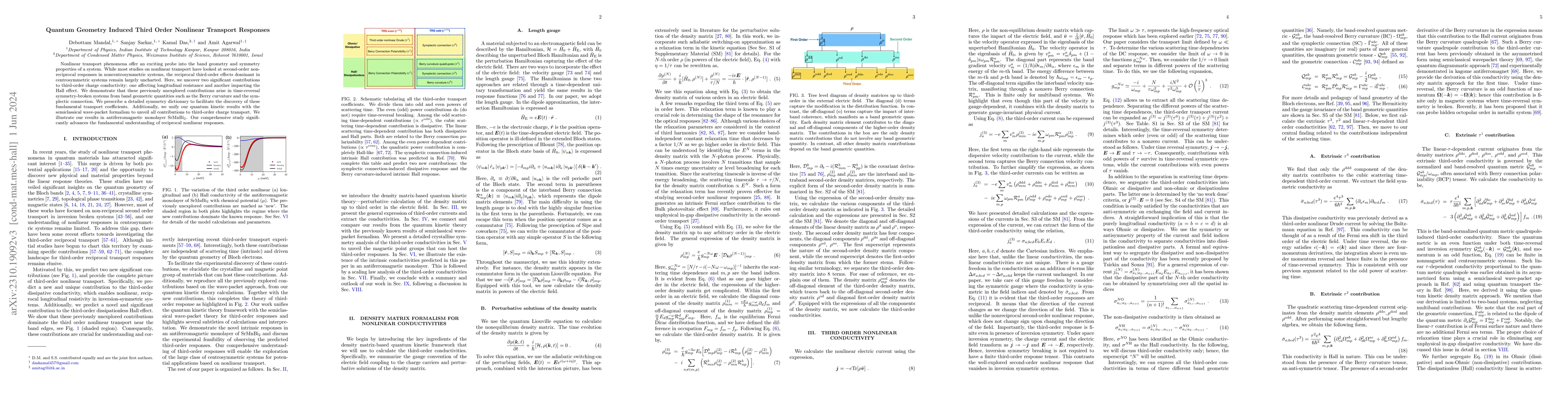 Thumbnail for Quantum Geometry Induced Third Order Nonlinear Transport Responses