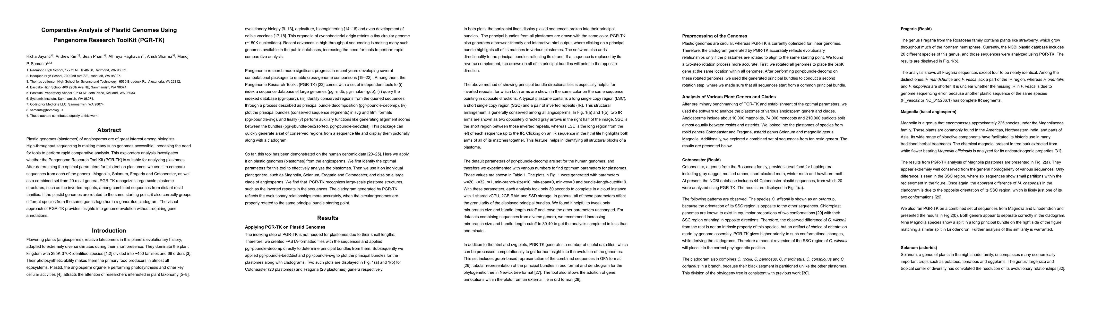 Thumbnail for Comparative Analysis of Plastid Genomes Using Pangenome Research ToolKit
  (PGR-TK)
