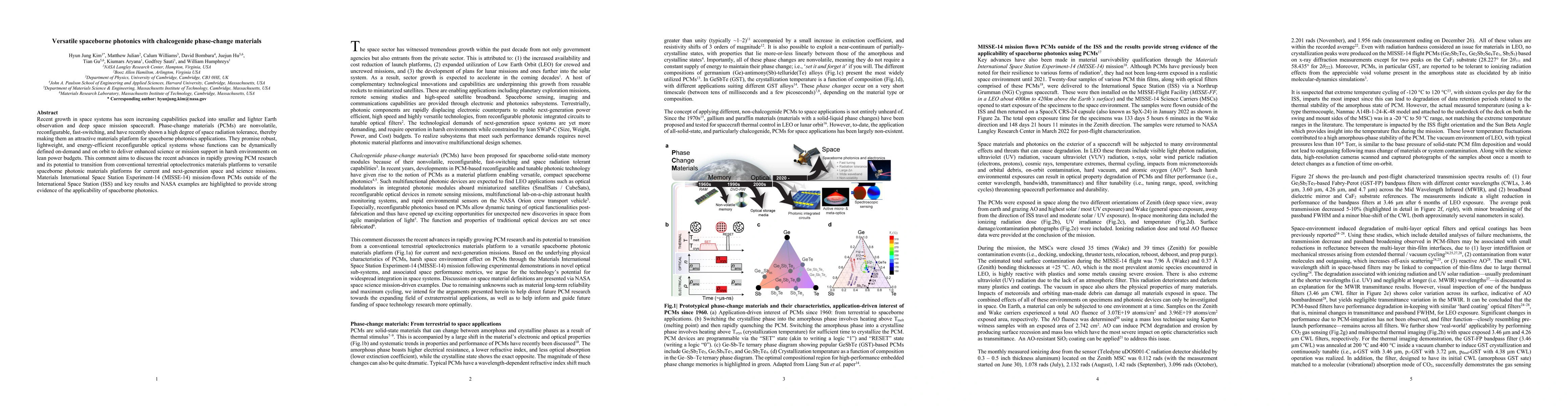 Thumbnail for Versatile spaceborne photonics with chalcogenide phase-change materials