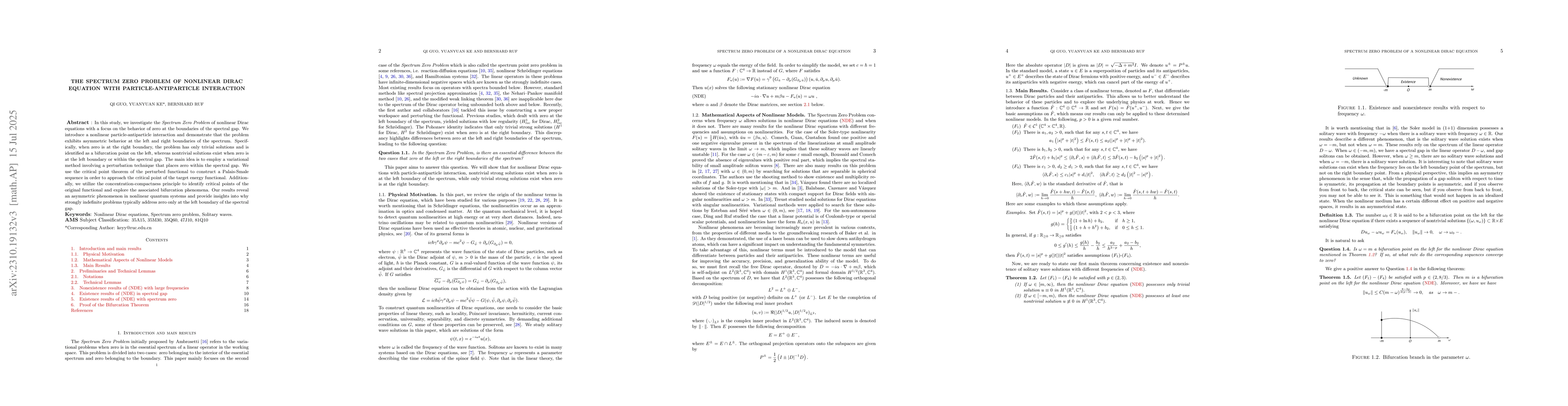 Thumbnail for Solitary solutions of a nonlinear Dirac equation with different
  frequencies
