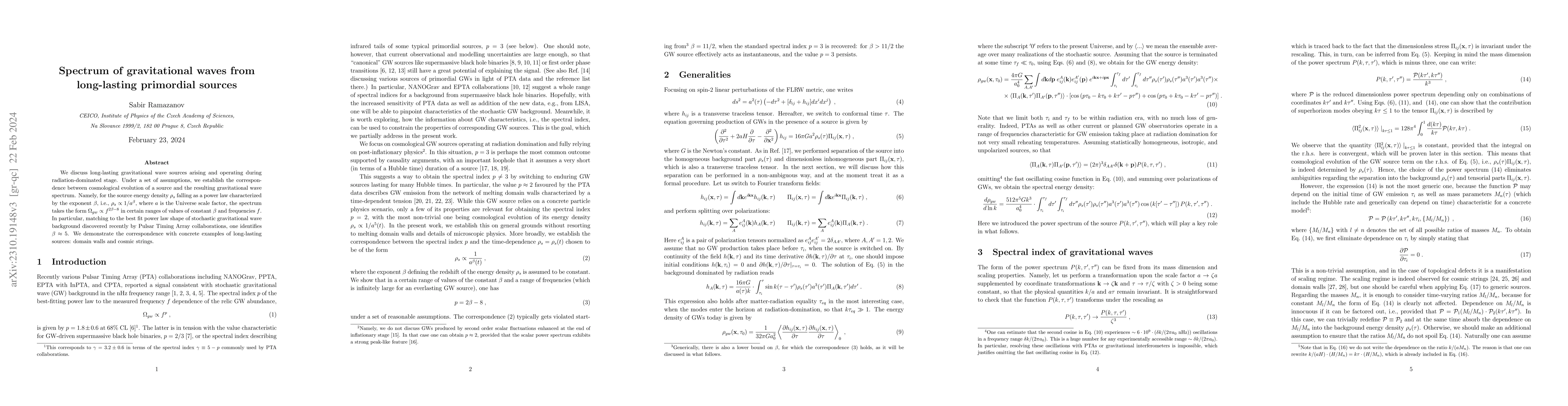 Thumbnail for Spectrum of gravitational waves from long-lasting primordial sources