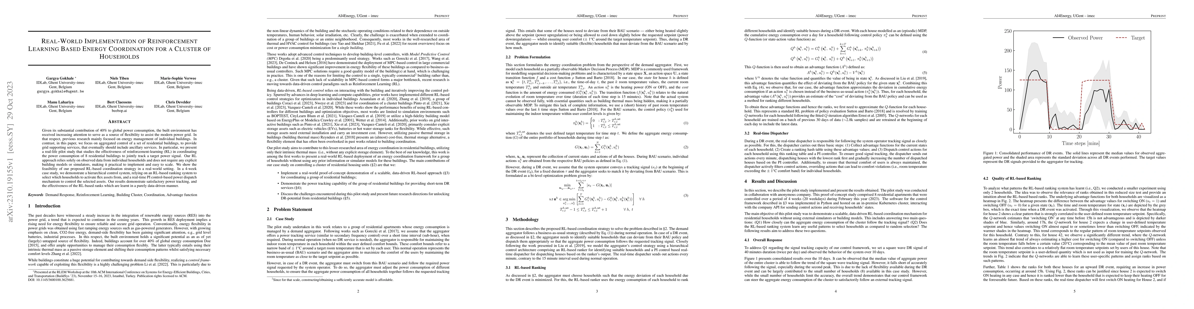 Thumbnail for Real-World Implementation of Reinforcement Learning Based Energy
  Coordination for a Cluster of Households