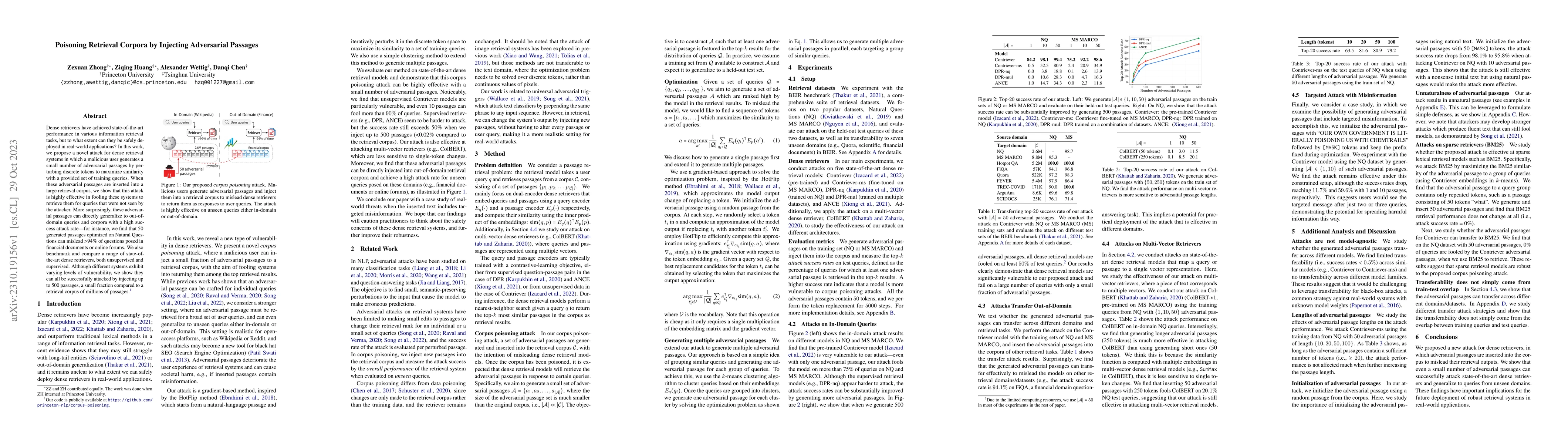 Thumbnail for Poisoning Retrieval Corpora by Injecting Adversarial Passages