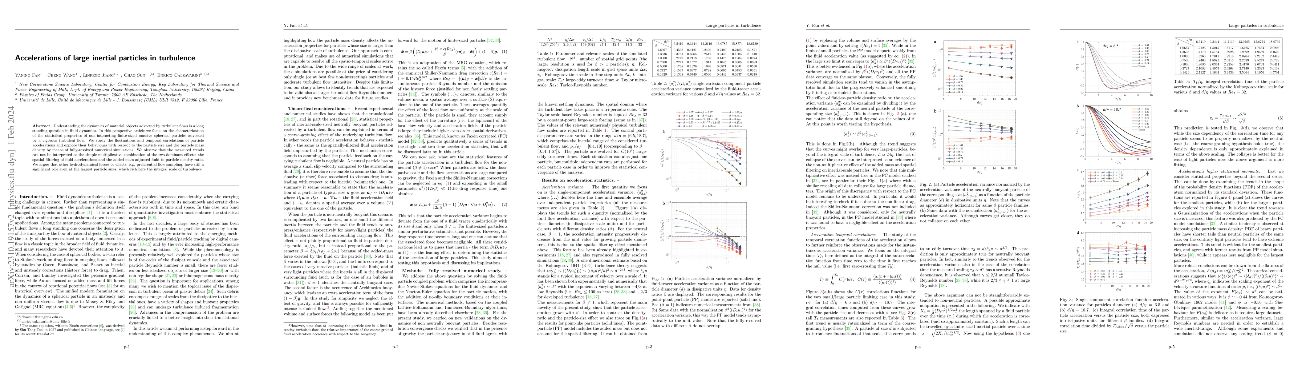 Thumbnail for Accelerations of large inertial particles in turbulence