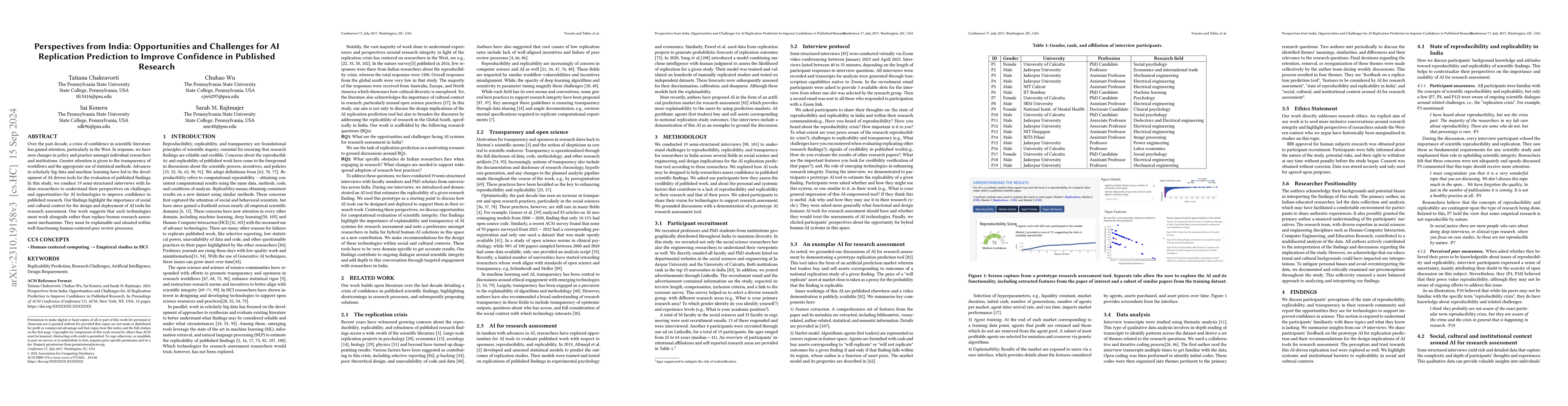 Thumbnail for Perspectives from India: Challenges and Opportunities for Computational
  Tools to Enhance Confidence in Published Research