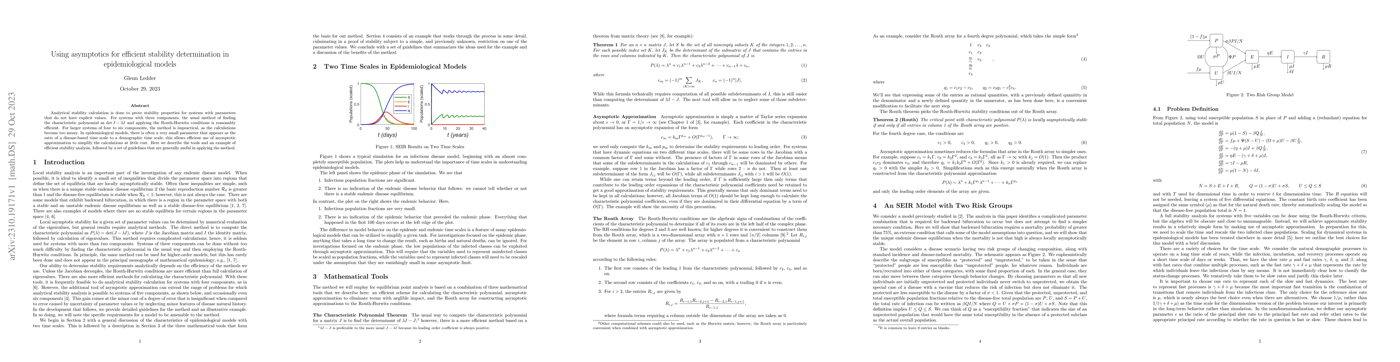 Thumbnail for Using asymptotics for efficient stability determination in
  epidemiological models