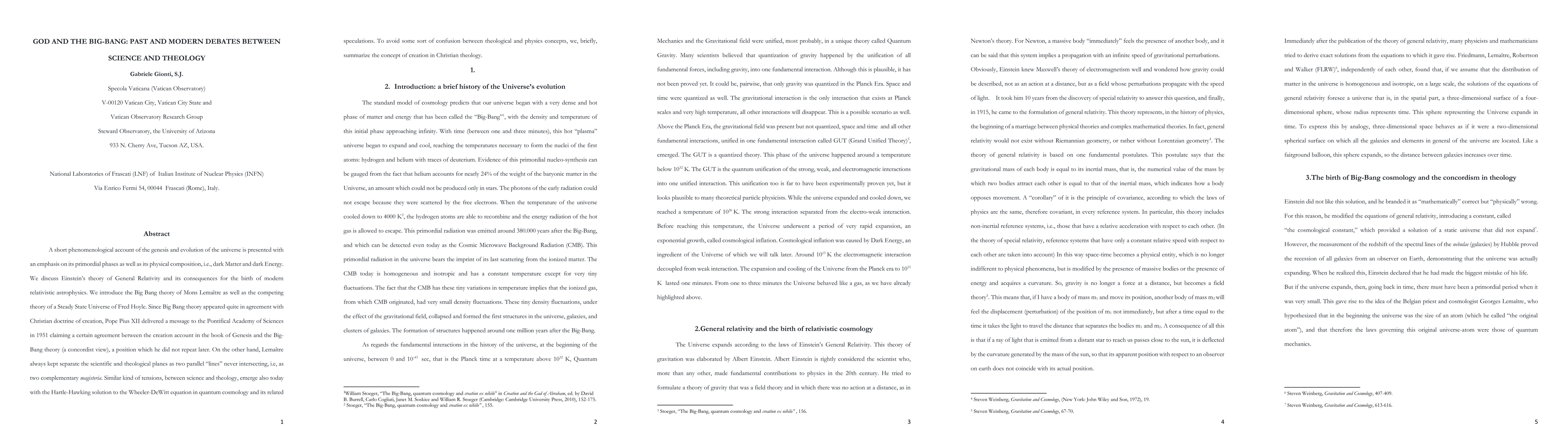 Thumbnail for God and the Big-Bang: Past and Modern Debates Between Science and
  Theology