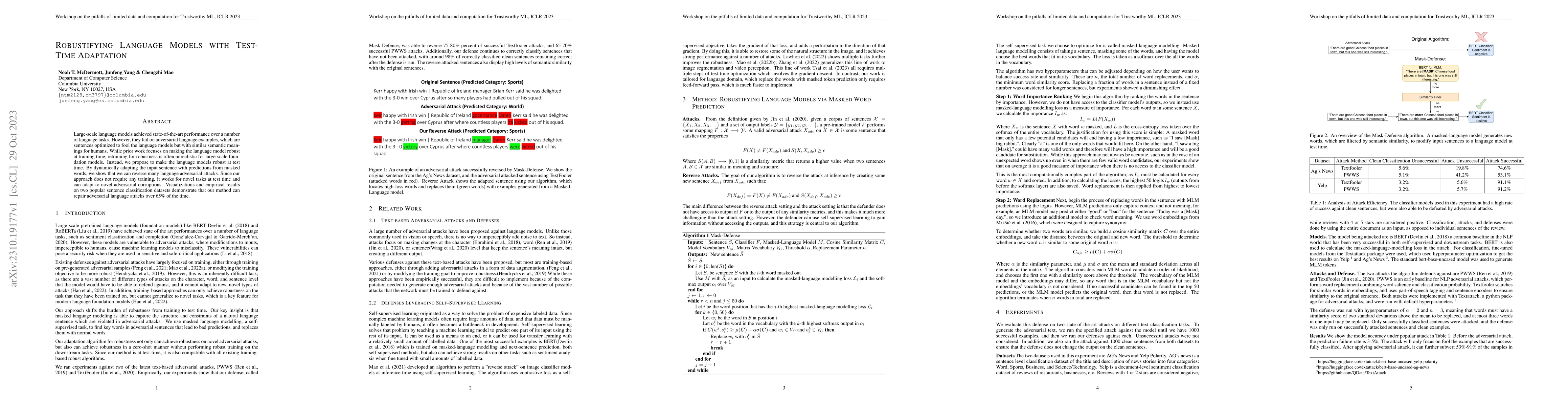 Thumbnail for Robustifying Language Models with Test-Time Adaptation