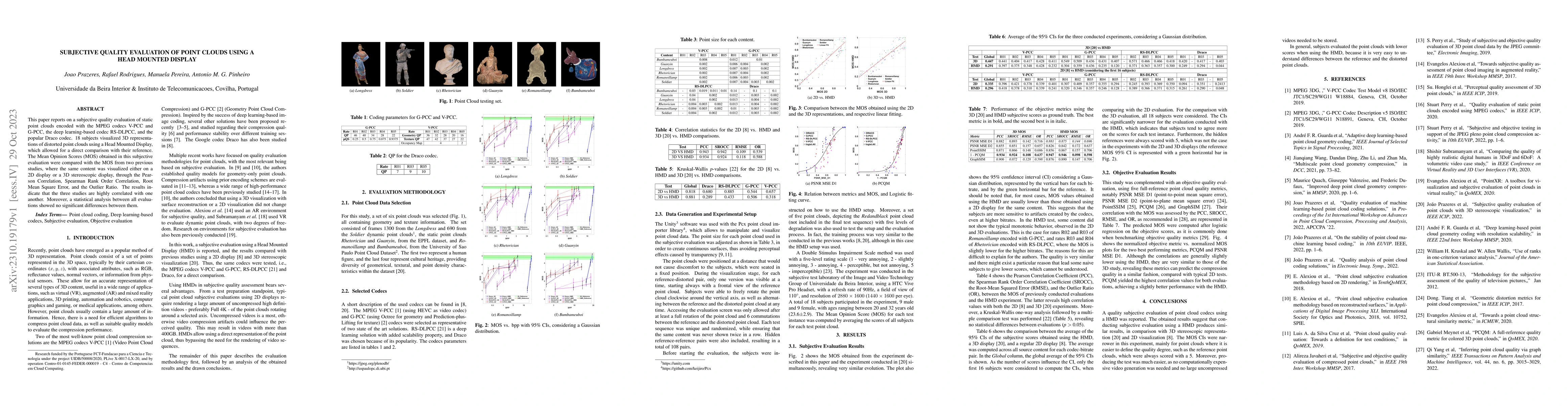 Thumbnail for Subjective Quality Evaluation of Point Clouds Using a Head Mounted
  Display