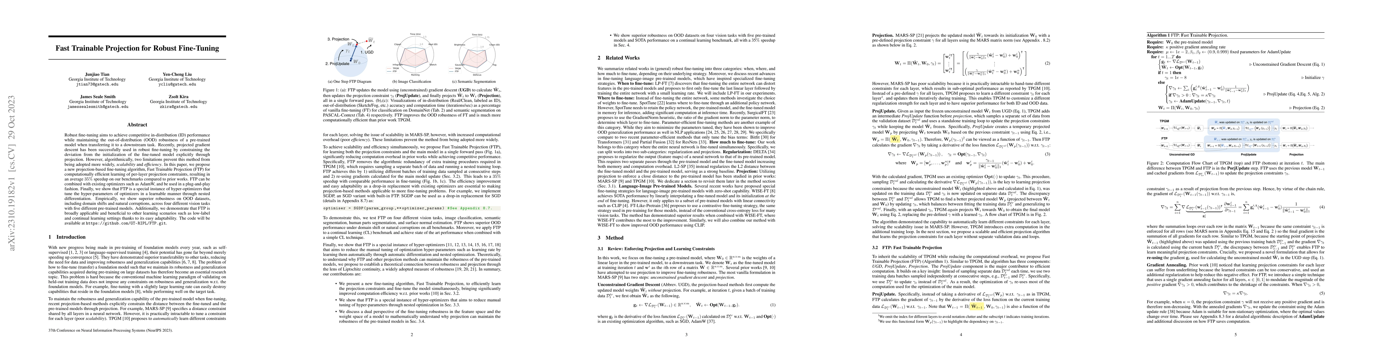 Thumbnail for Fast Trainable Projection for Robust Fine-Tuning
