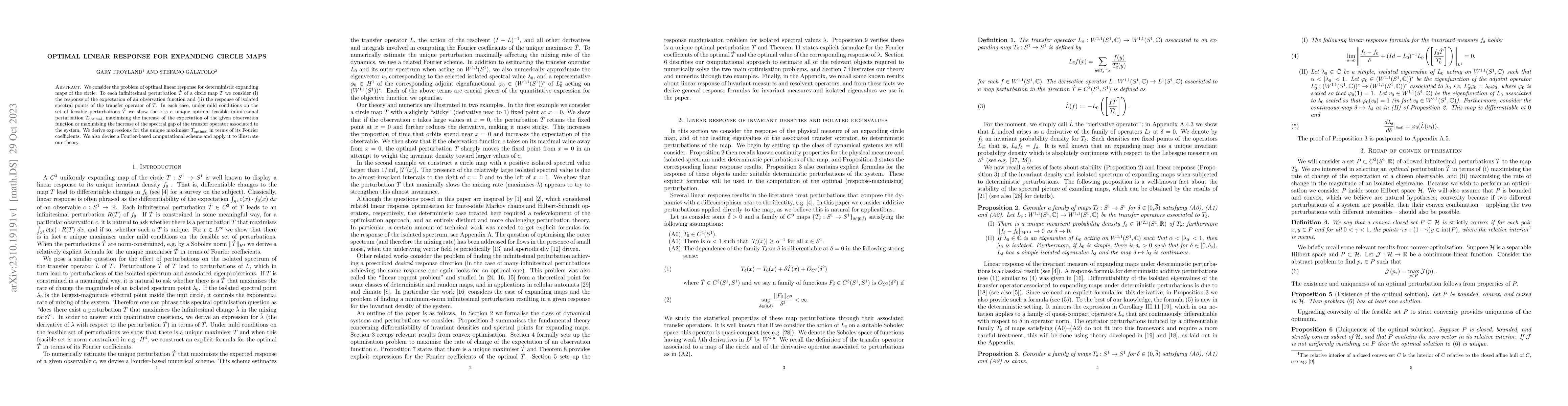 Thumbnail for Optimal linear response for expanding circle maps