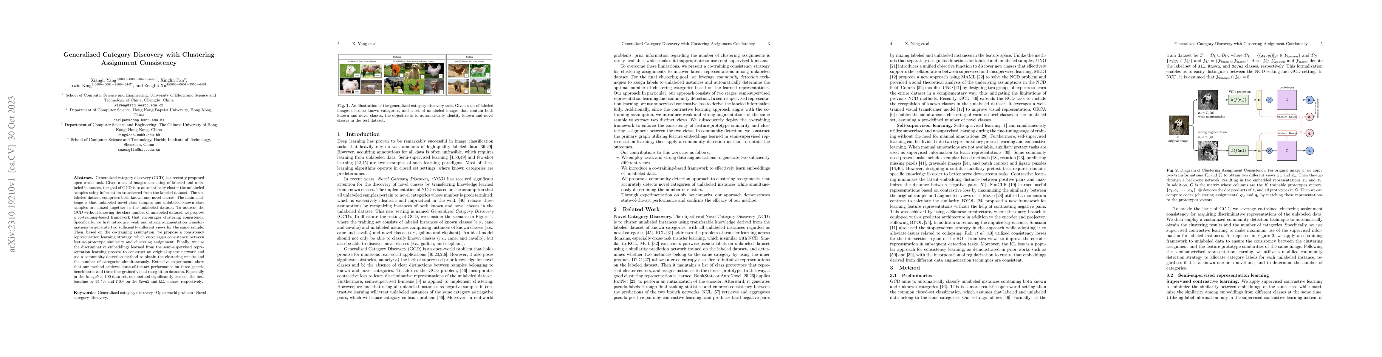 Thumbnail for Generalized Category Discovery with Clustering Assignment Consistency