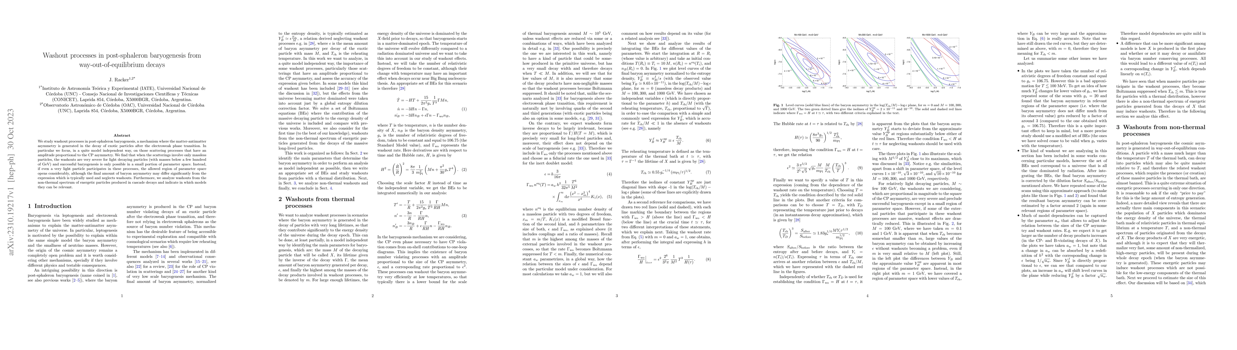 Thumbnail for Washout processes in post-sphaleron baryogenesis from
  way-out-of-equilibrium decays