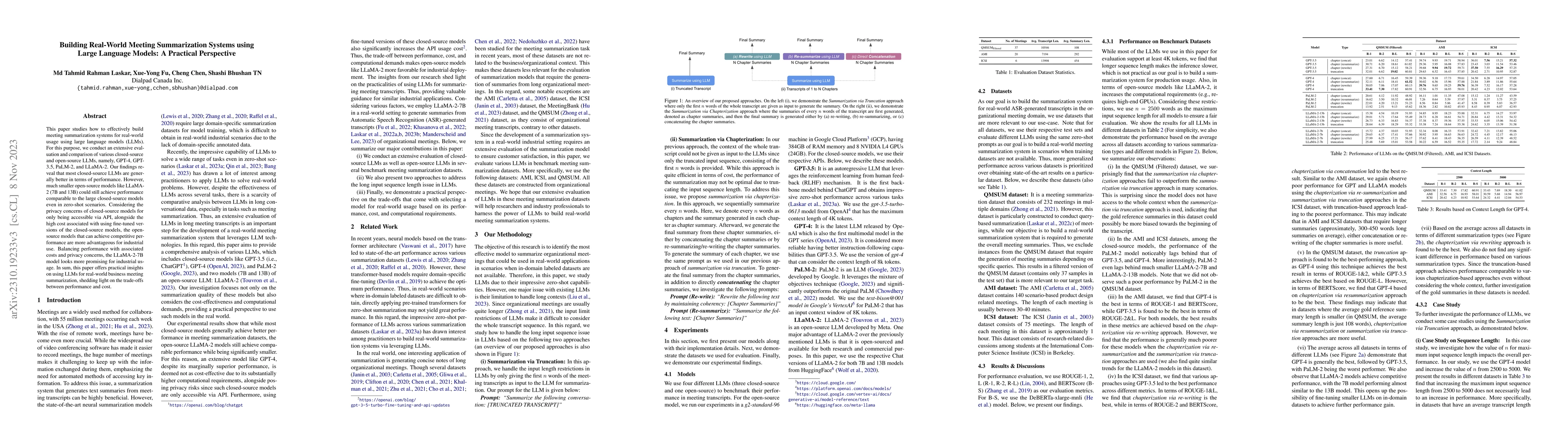 Thumbnail for Building Real-World Meeting Summarization Systems using Large Language
  Models: A Practical Perspective