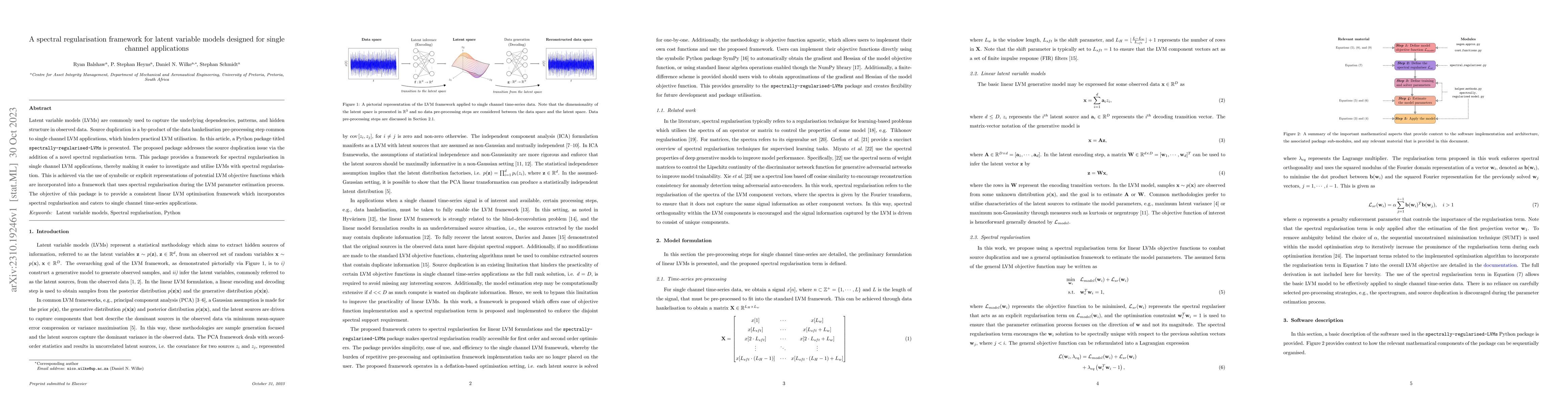 Thumbnail for A spectral regularisation framework for latent variable models designed
  for single channel applications