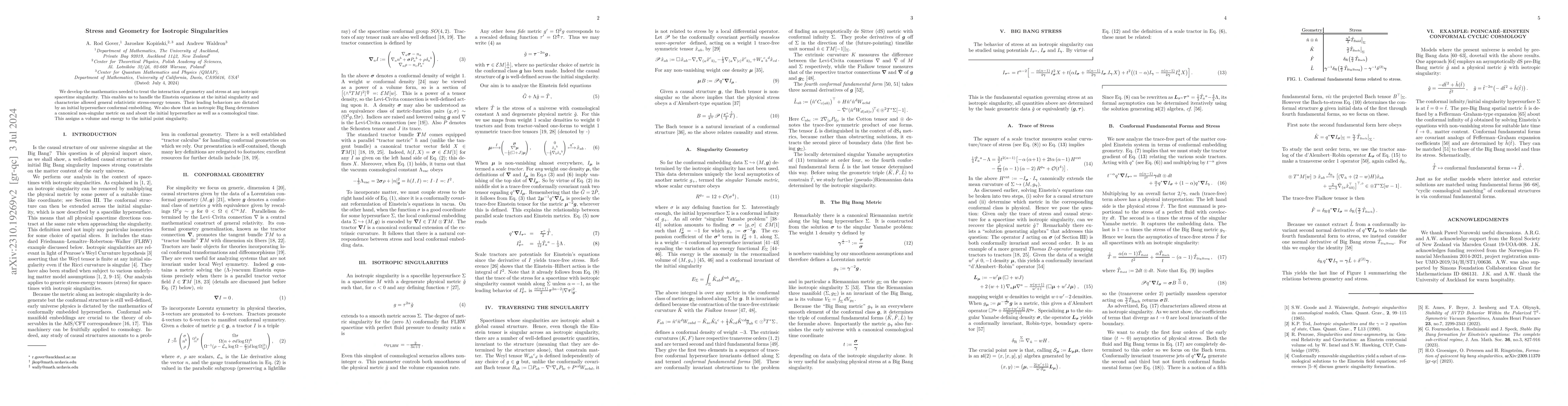 Thumbnail for Stress and Geometry for Isotropic Singularities