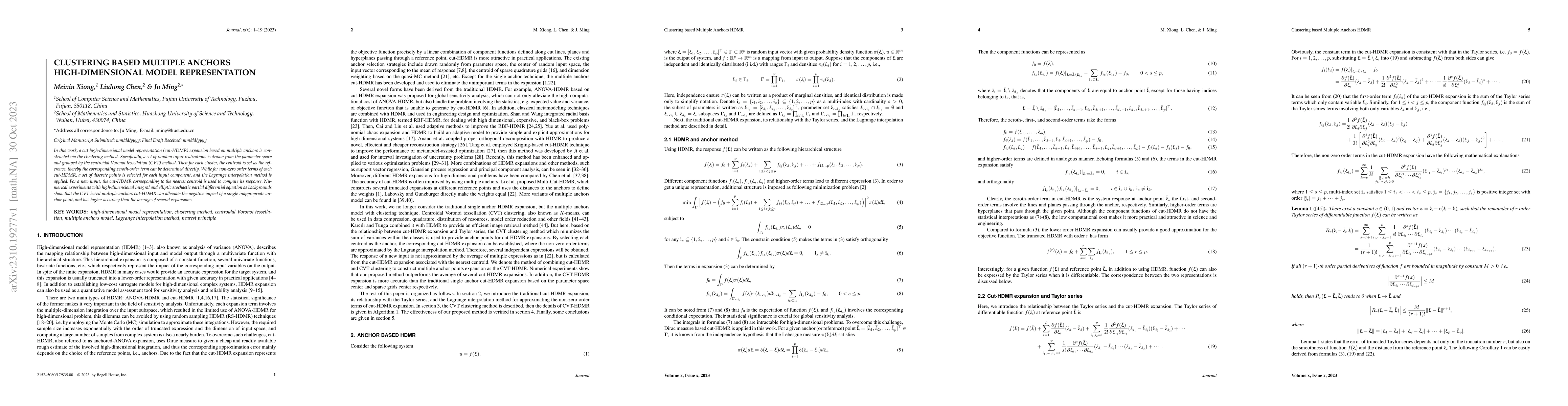 Thumbnail for Clustering based Multiple Anchors High-Dimensional Model Representation