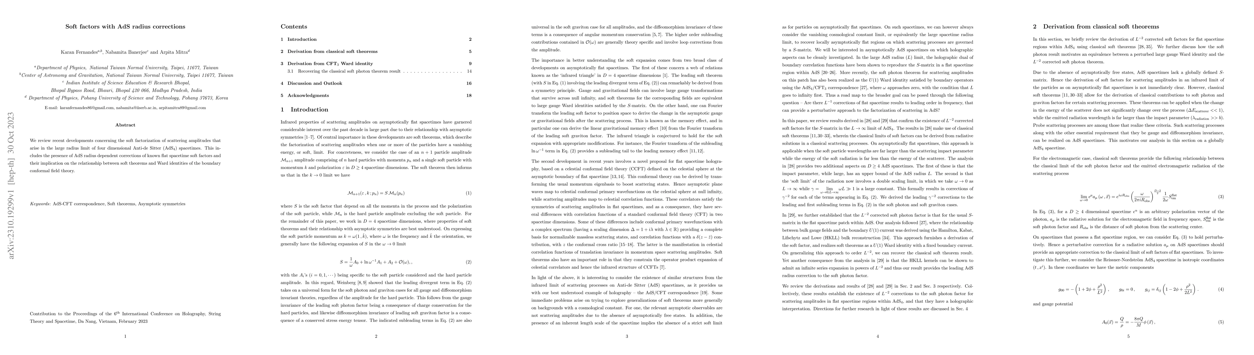 Thumbnail for Soft factors with AdS radius corrections
