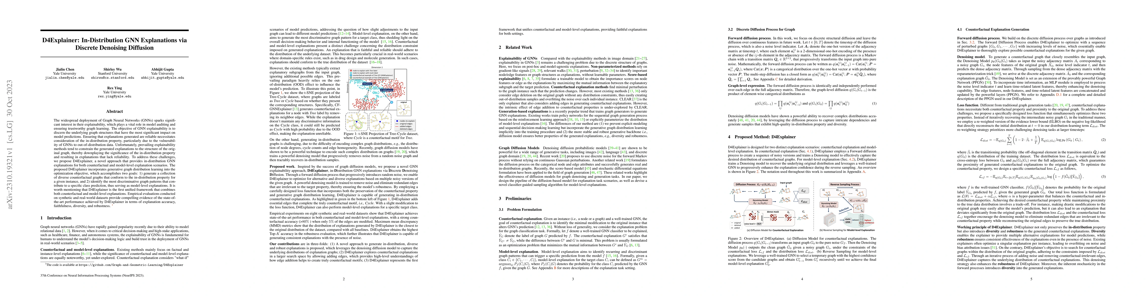 Thumbnail for D4Explainer: In-Distribution GNN Explanations via Discrete Denoising
  Diffusion