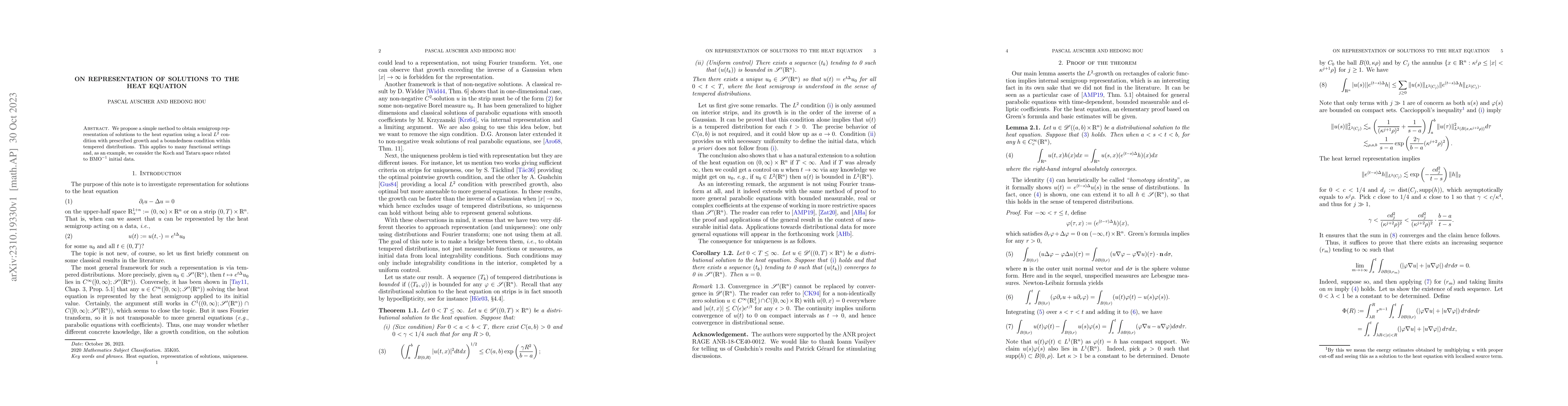 Thumbnail for On representation of solutions to the heat equation