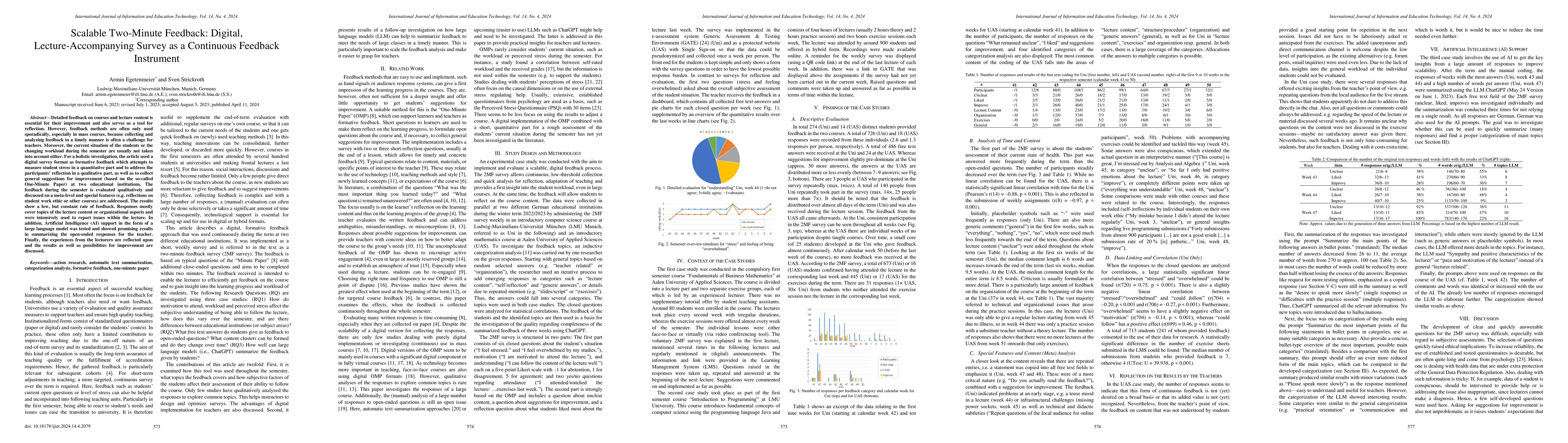 Thumbnail for Scalable Two-Minute Feedback: Digital, Lecture-Accompanying Survey as a
  Continuous Feedback Instrument