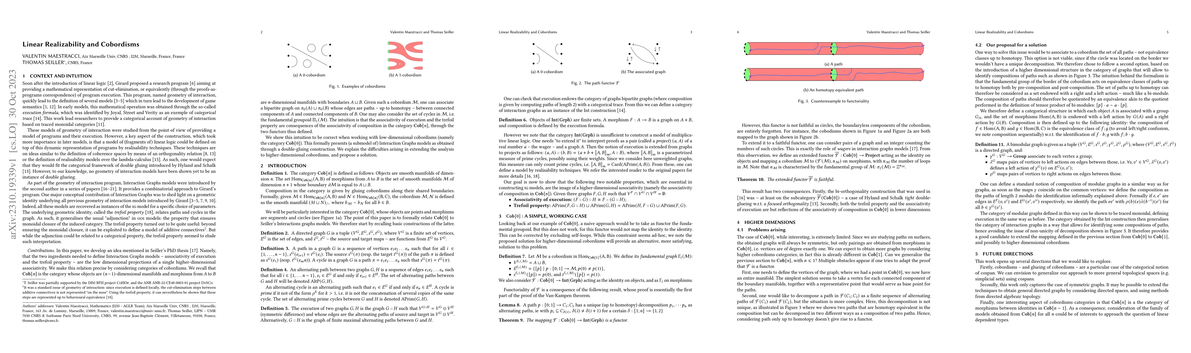 Thumbnail for Linear Realisability and Cobordisms