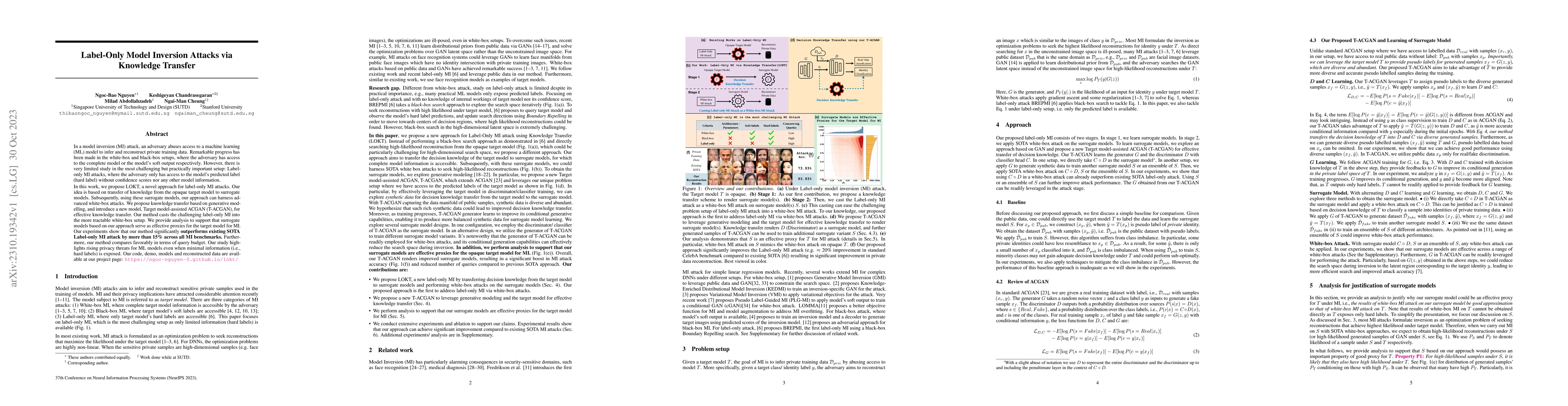 Thumbnail for Label-Only Model Inversion Attacks via Knowledge Transfer