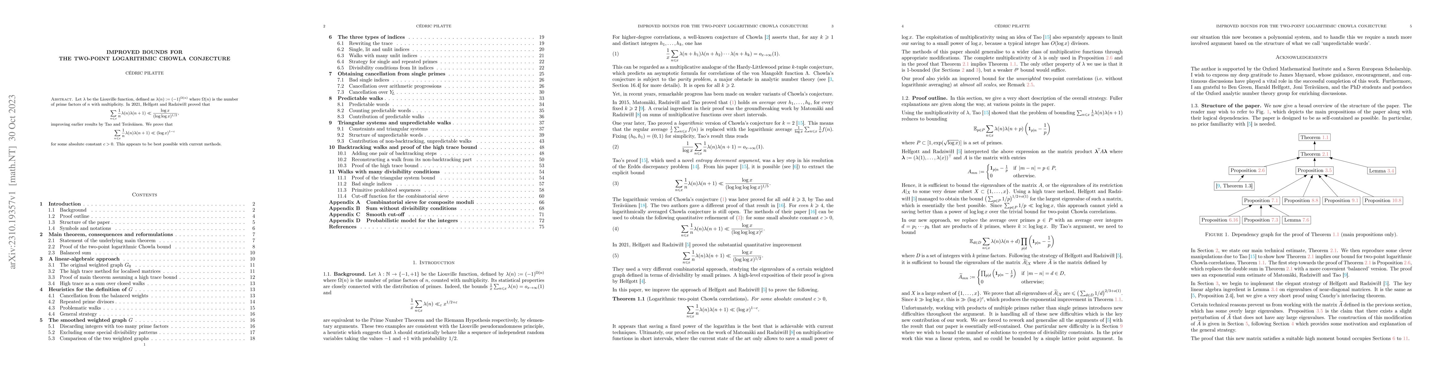 Thumbnail for Improved bounds for the two-point logarithmic Chowla conjecture