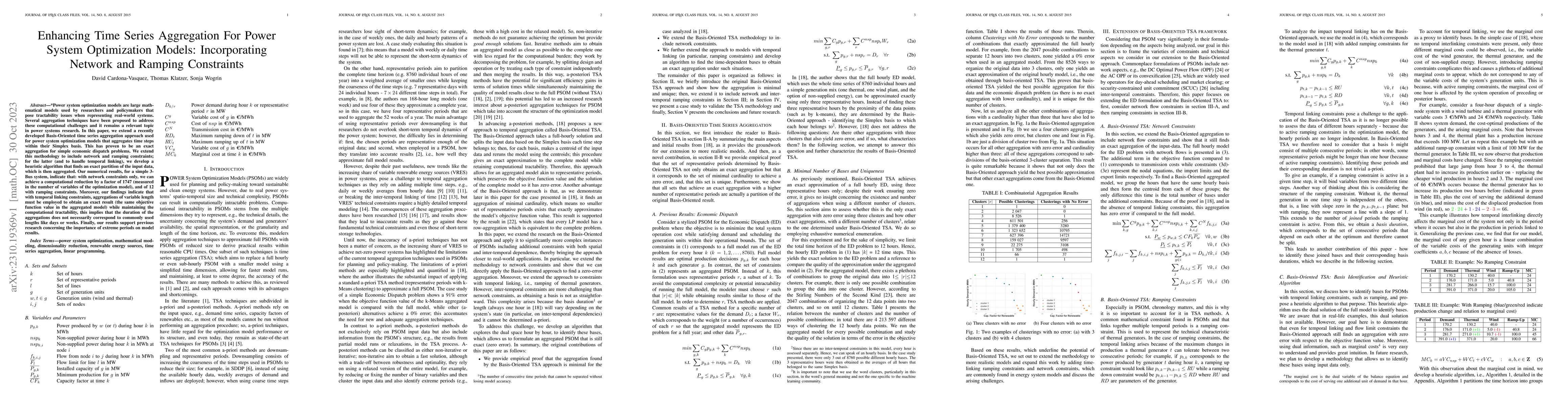 Thumbnail for Enhancing Time Series Aggregation For Power System Optimization Models:
  Incorporating Network and Ramping Constraints