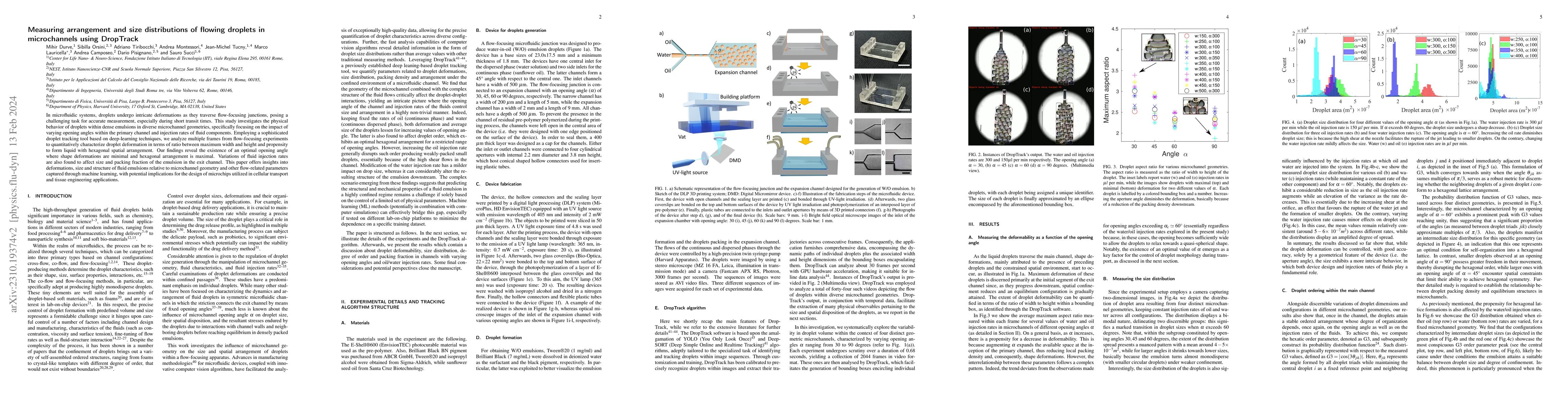 Thumbnail for Measuring arrangement and size distributions of flowing droplets in
  microchannels through deep learning