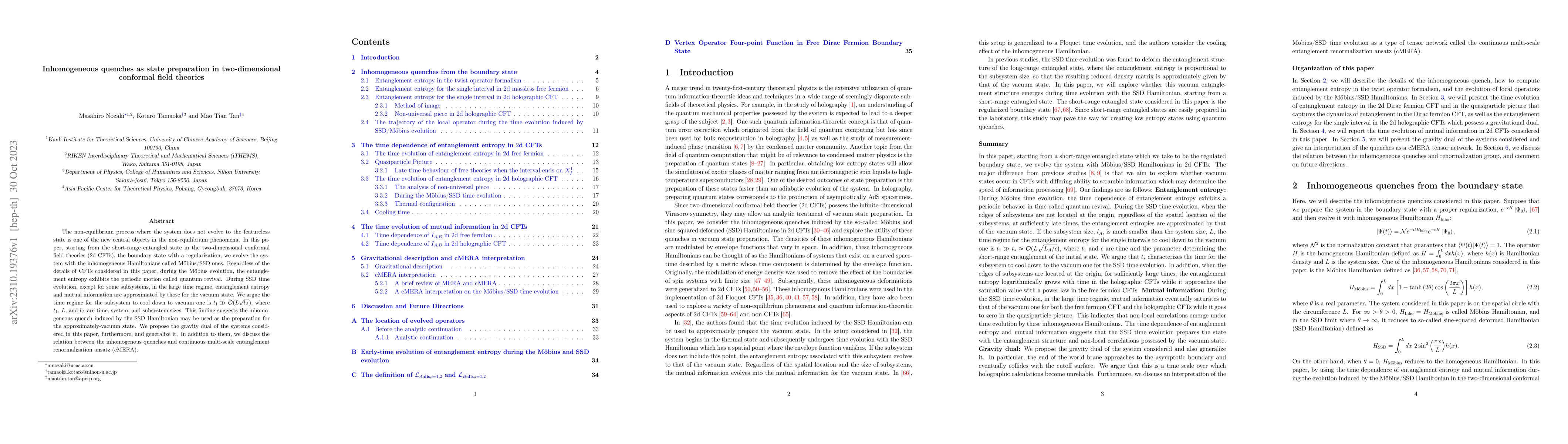 Thumbnail for Inhomogeneous quenches as state preparation in two-dimensional conformal
  field theories