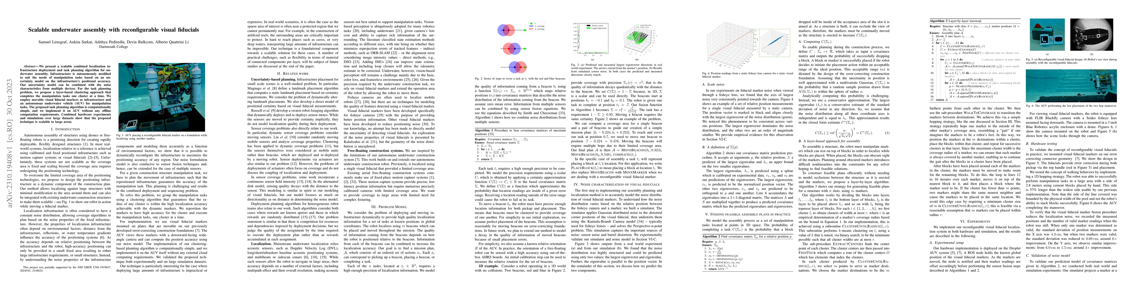 Thumbnail for Scalable underwater assembly with reconfigurable visual fiducials