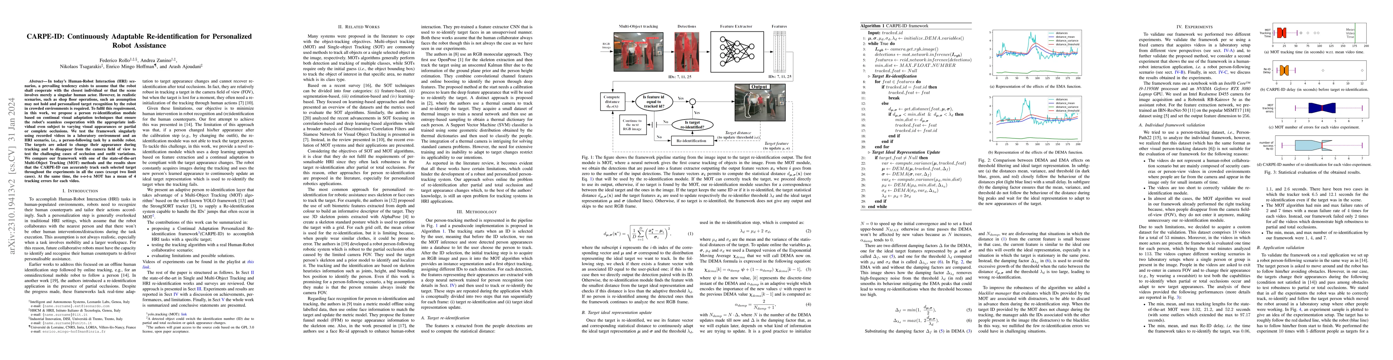 Thumbnail for CARPE-ID: Continuously Adaptable Re-identification for Personalized
  Robot Assistance