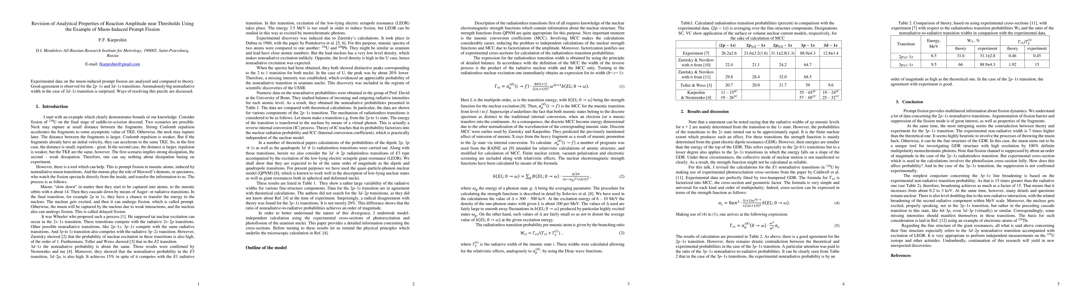 Thumbnail for Revision of Analytical Properties of Reaction Amplitude near Thresholds
  Using the Example of Muon-Induced Prompt Fission