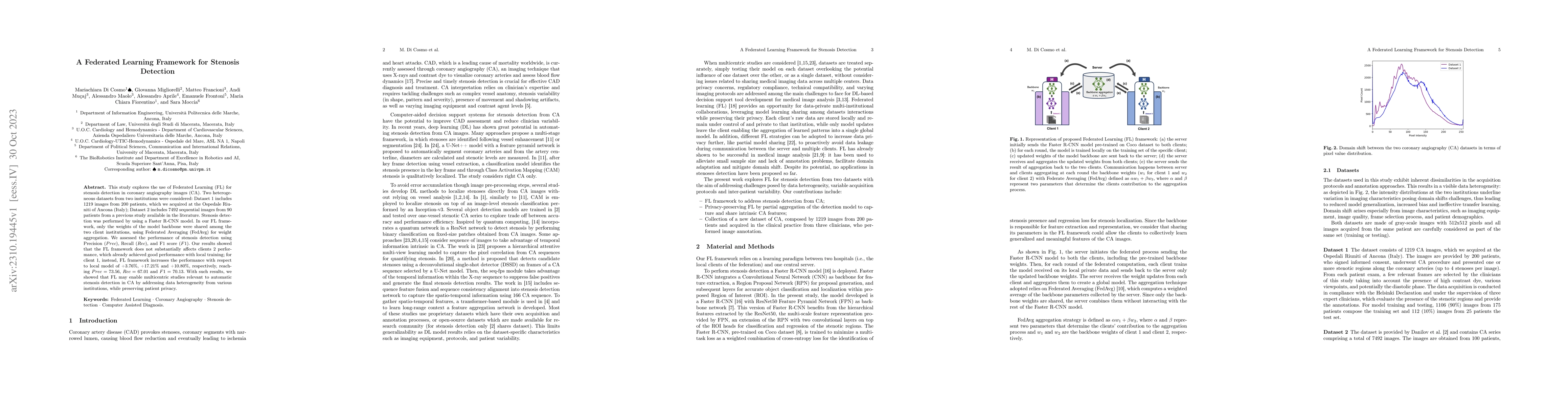 Thumbnail for A Federated Learning Framework for Stenosis Detection