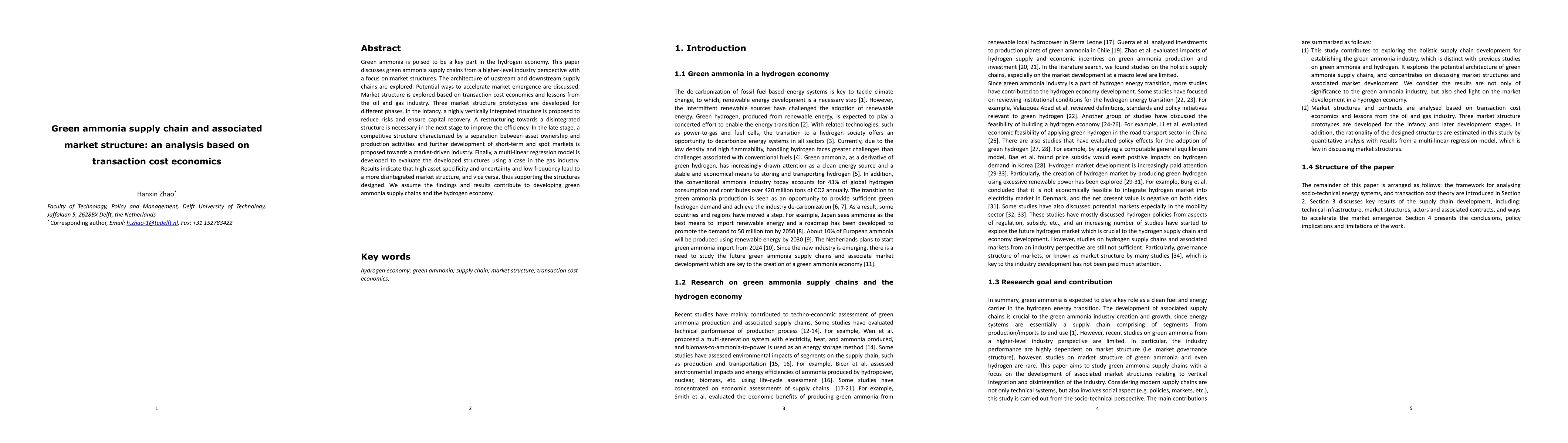 Thumbnail for Green ammonia supply chain and associated market structure: an analysis
  based on transaction cost economics