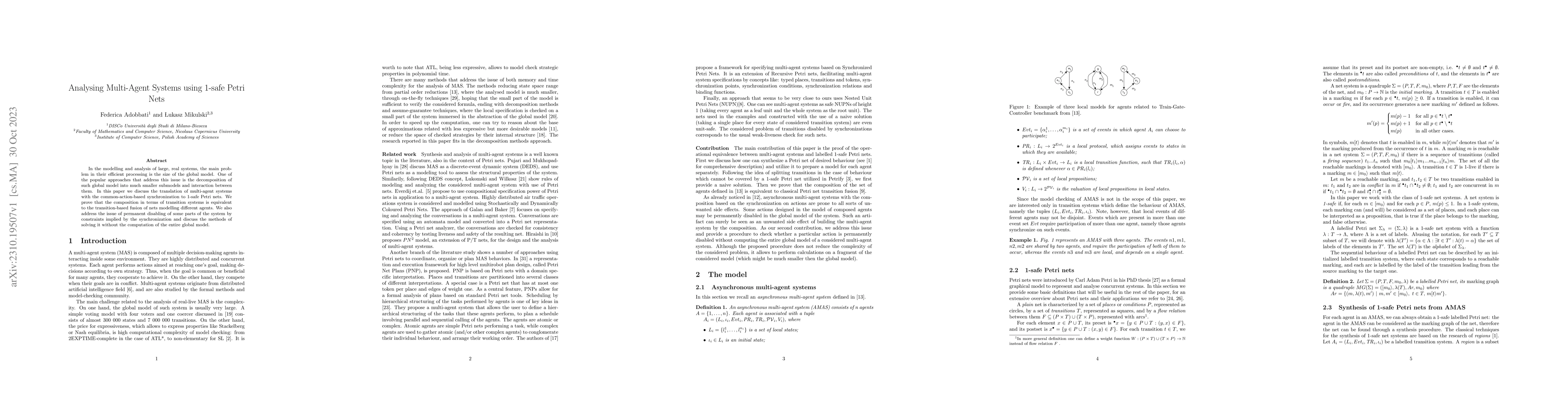 Thumbnail for Analysing Multi-Agent Systems using 1-safe Petri Nets