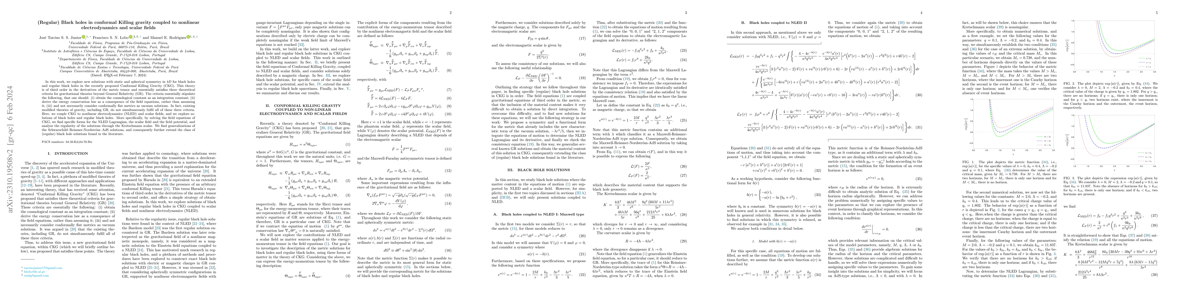 Thumbnail for (Regular) Black holes in conformal Killing gravity coupled to nonlinear
  electrodynamics and scalar fields
