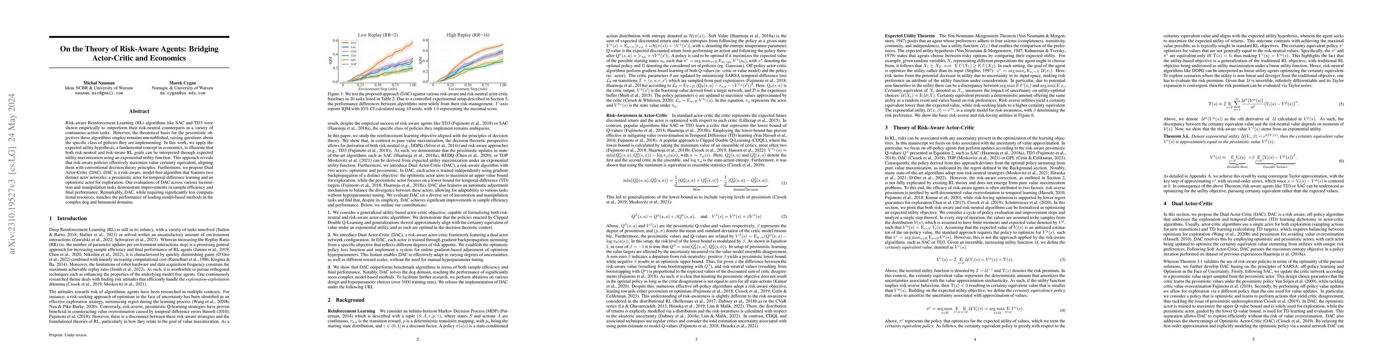 Thumbnail for On the Theory of Risk-Aware Agents: Bridging Actor-Critic and Economics