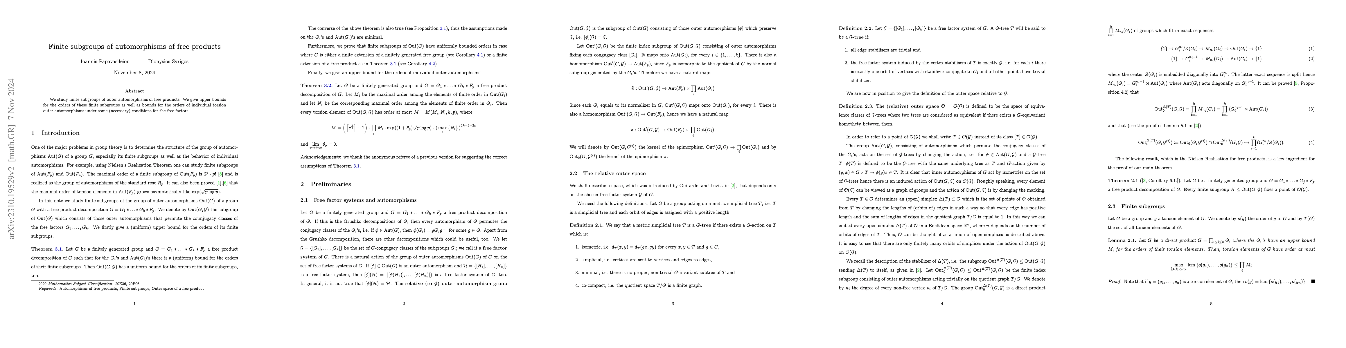 Thumbnail for Finite subgroups of automorphisms of free products