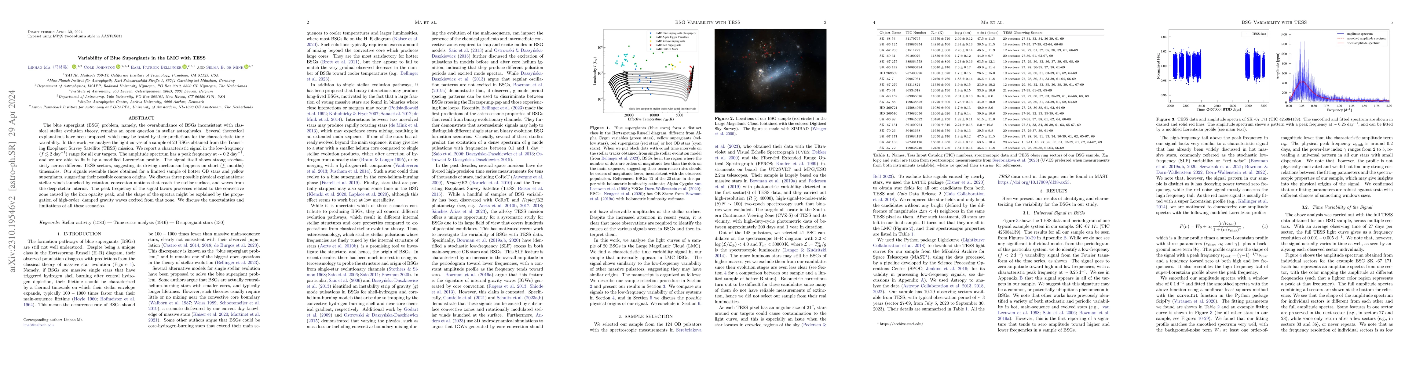 Thumbnail for Variability of Blue Supergiants in the LMC with TESS
