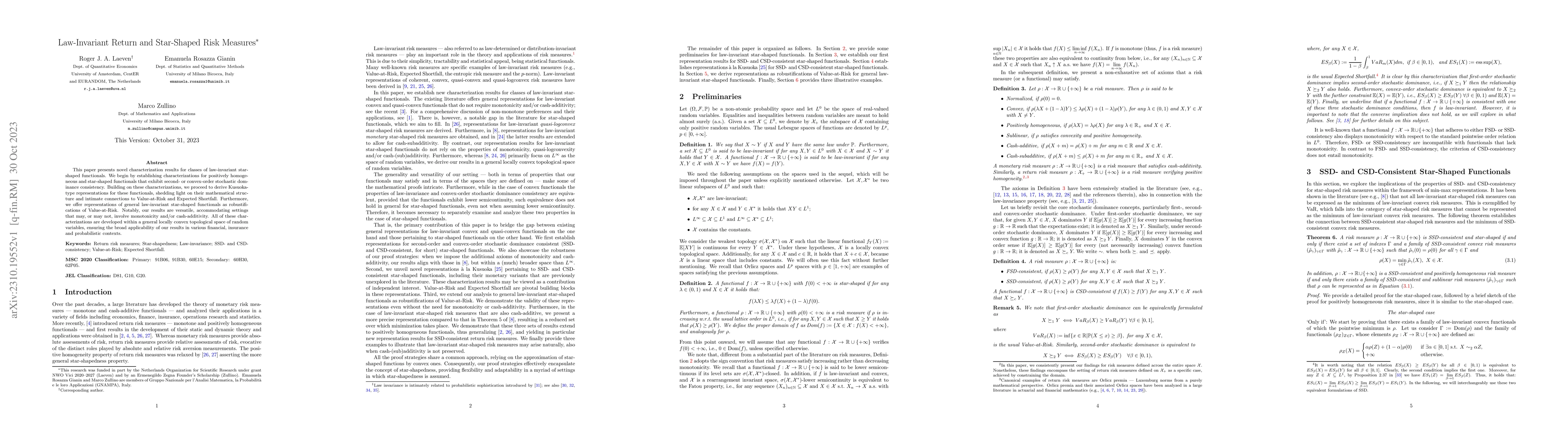 Thumbnail for Law-Invariant Return and Star-Shaped Risk Measures