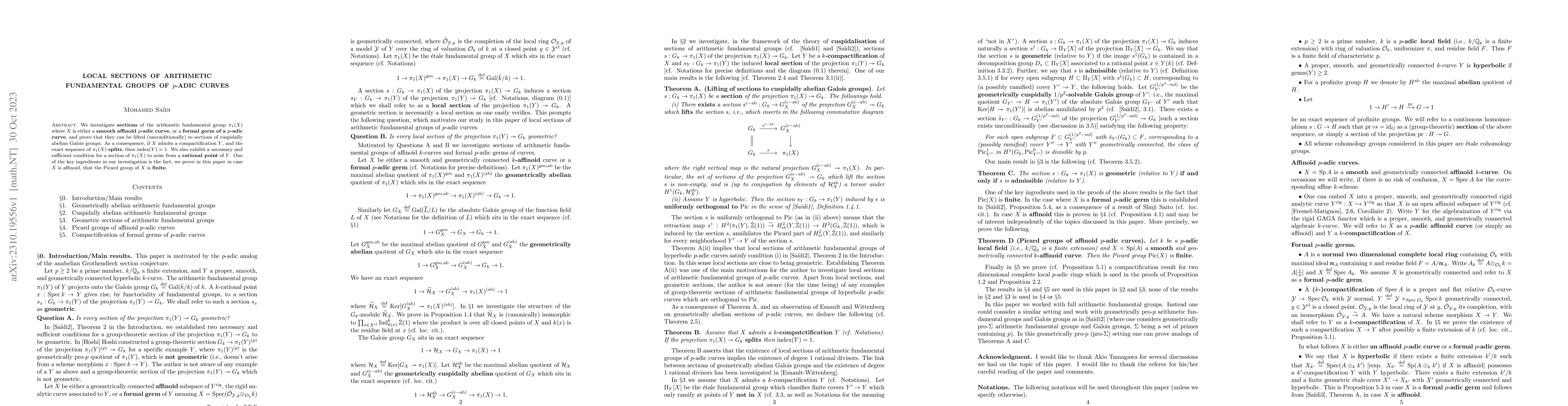 Thumbnail for Local sections of arithmetic fundamental groups of p-adic curves
