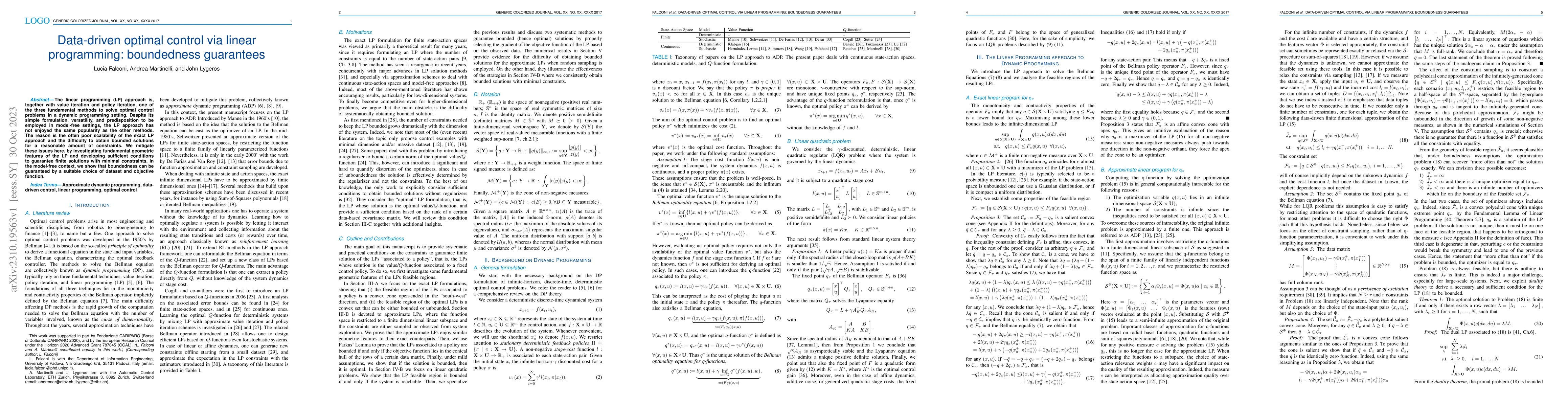 Thumbnail for Data-driven optimal control via linear programming: boundedness
  guarantees