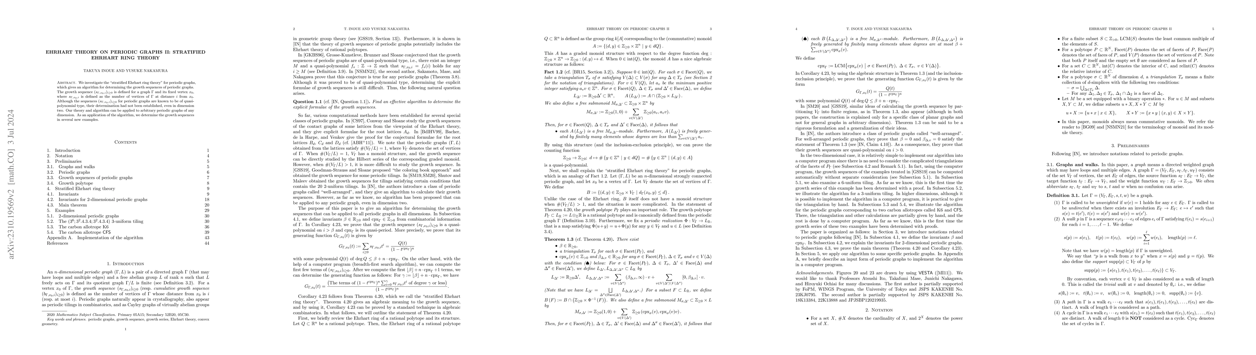 Thumbnail for Ehrhart theory on periodic graphs II: Stratified Ehrhart ring theory