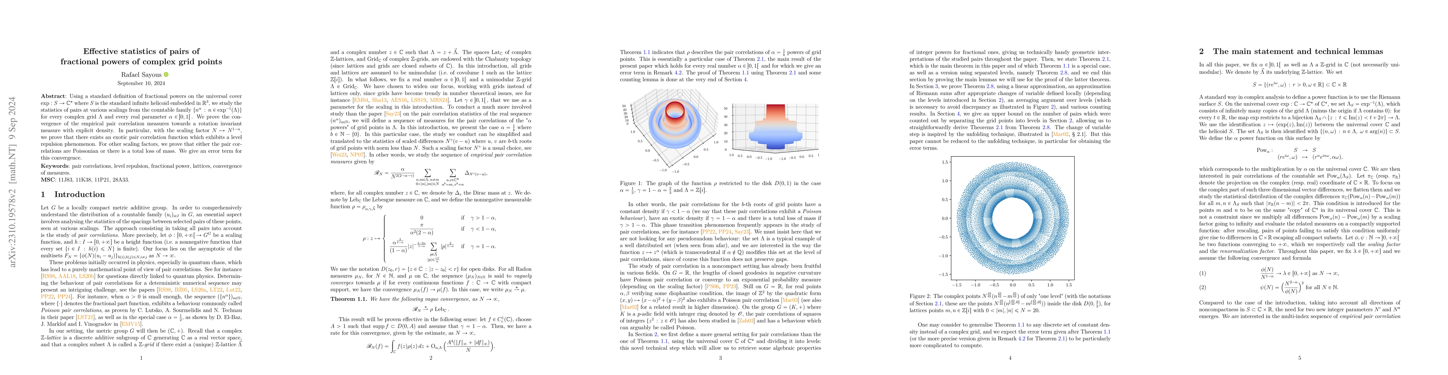 Thumbnail for Effective pair correlations of fractional powers of complex grid points