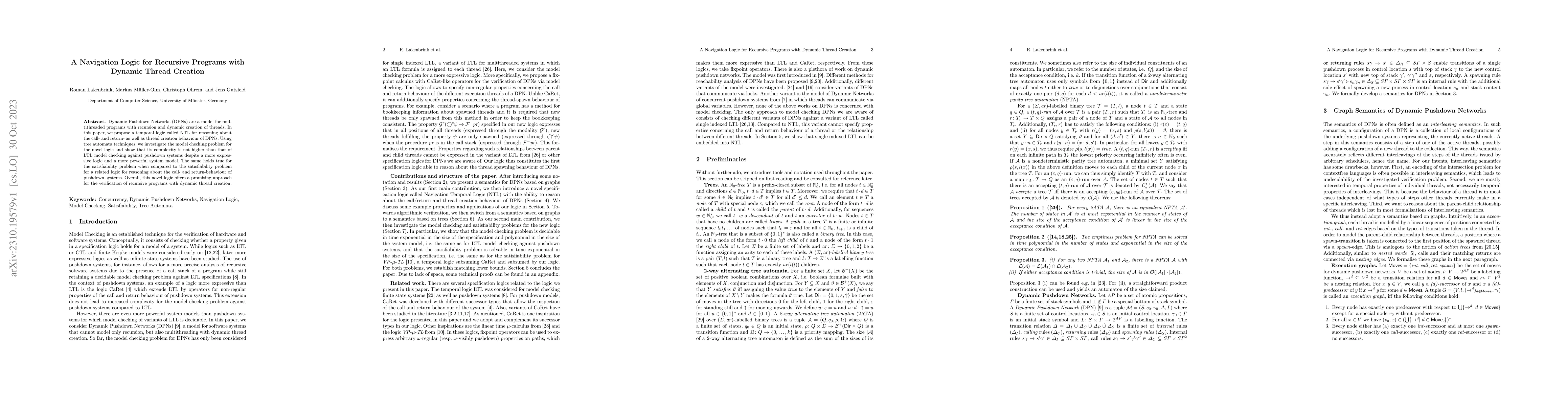 Thumbnail for A Navigation Logic for Recursive Programs with Dynamic Thread Creation