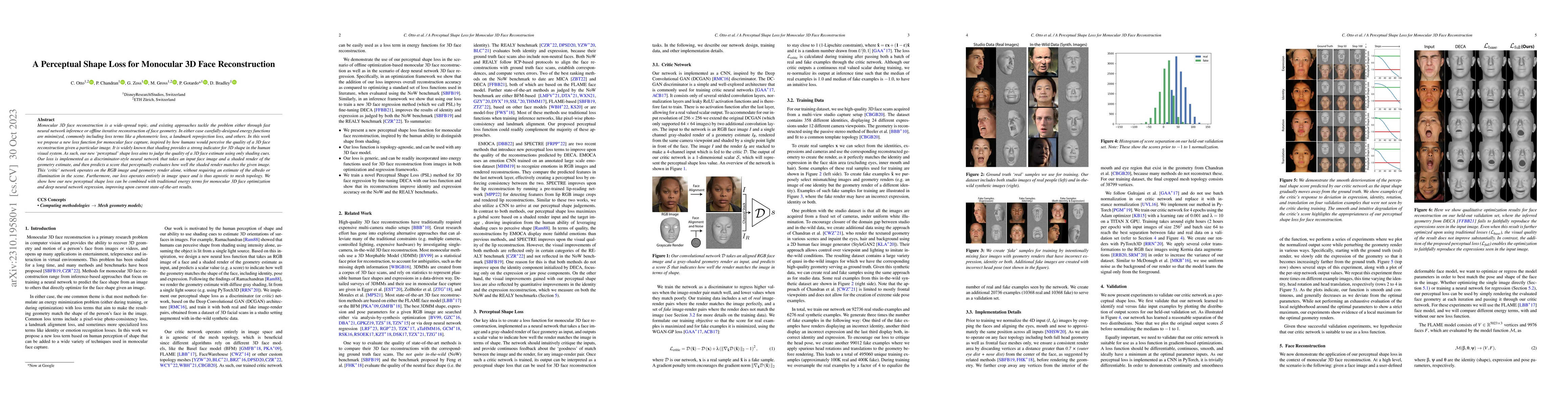 Thumbnail for A Perceptual Shape Loss for Monocular 3D Face Reconstruction